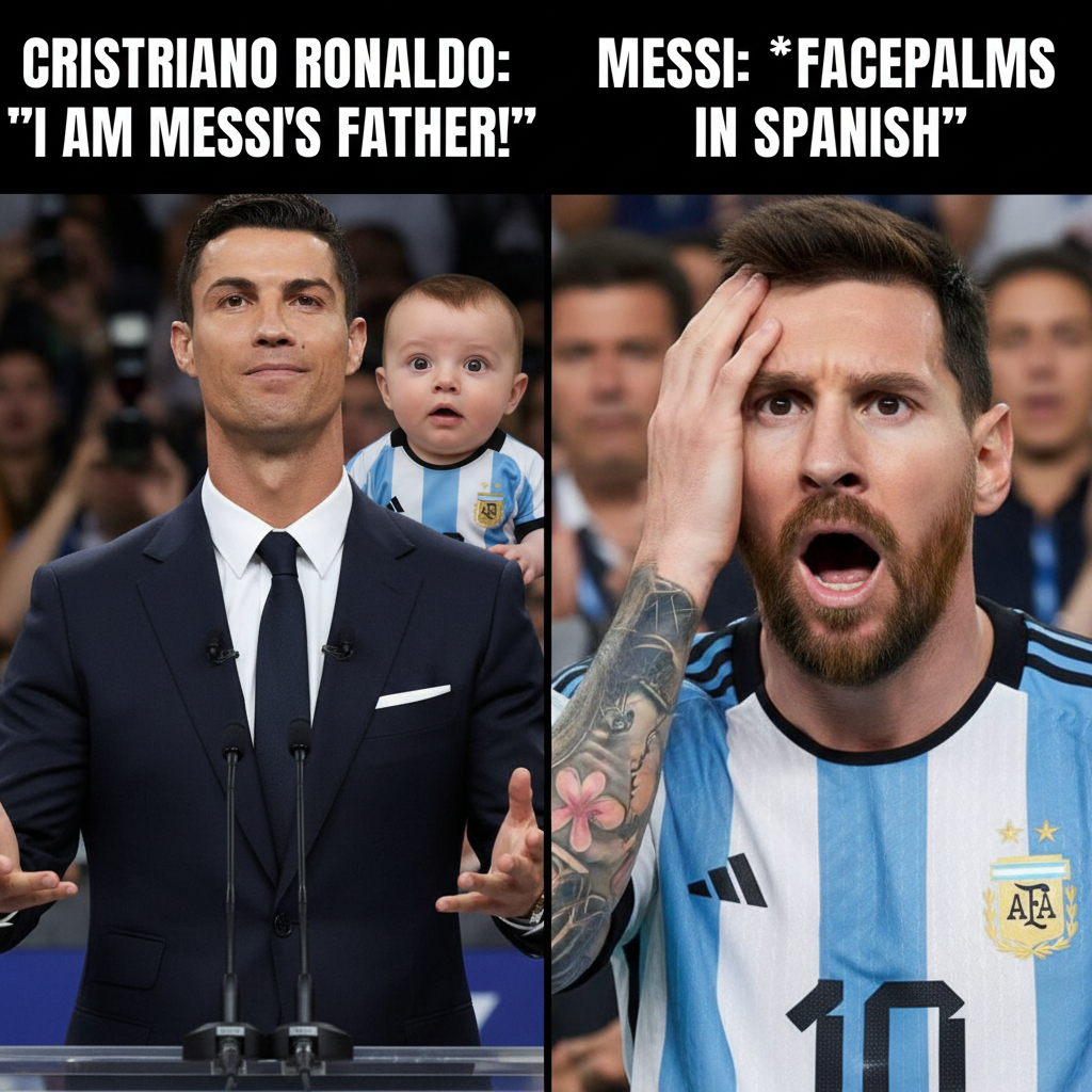 Ronaldo Claims Messi as His Son in Hilarious Meme Twist