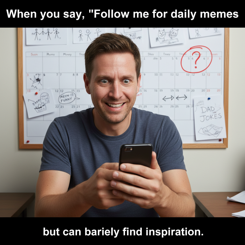 Follow Me for Daily Memes: The Struggle is Real
