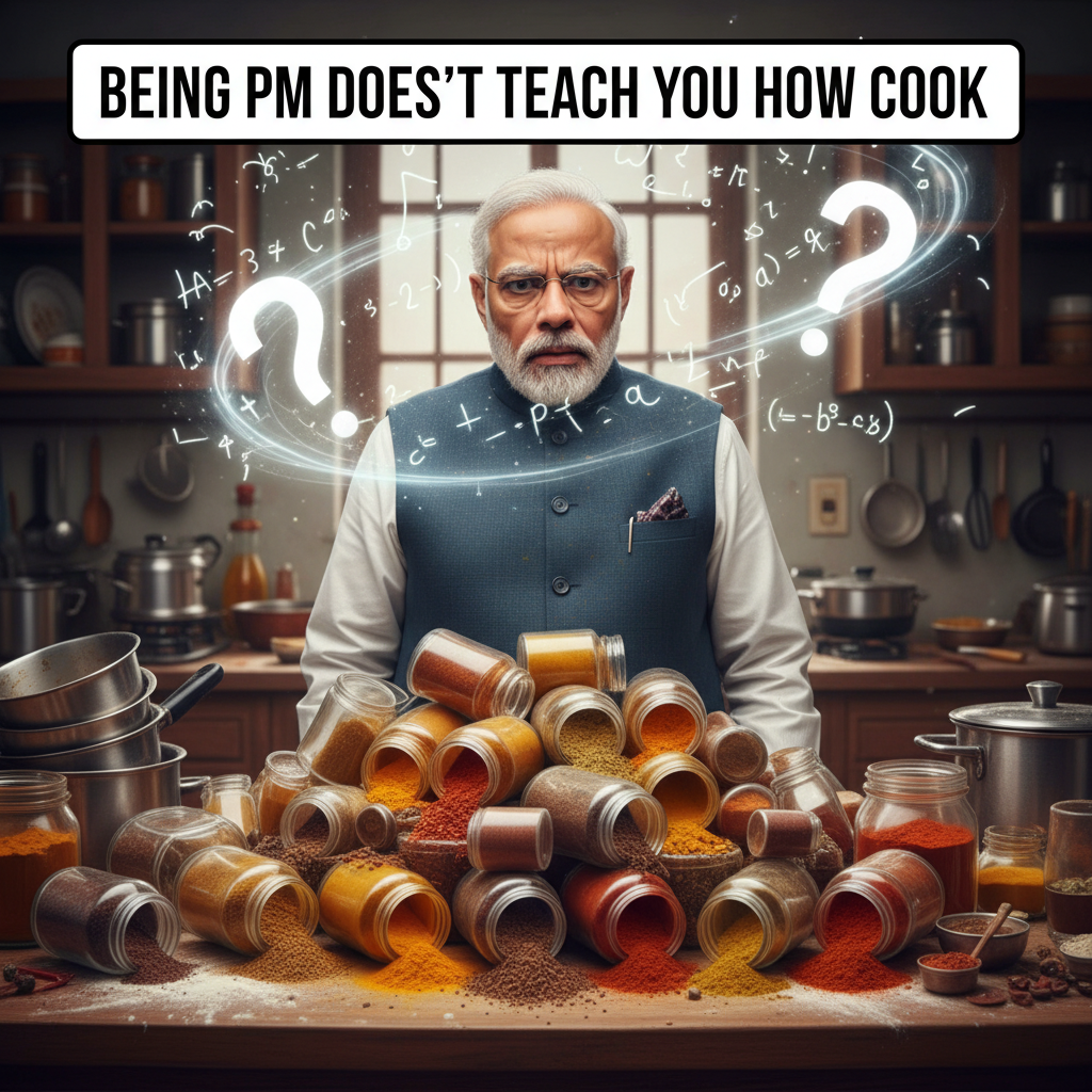 Narendra Modi's Epic Struggle with Spices: A Meme Classic!