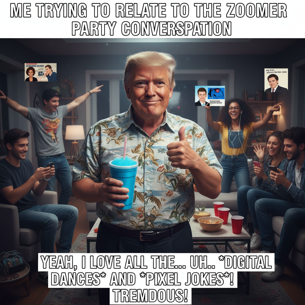 When Trump Tries to Blend In at a Casual Party