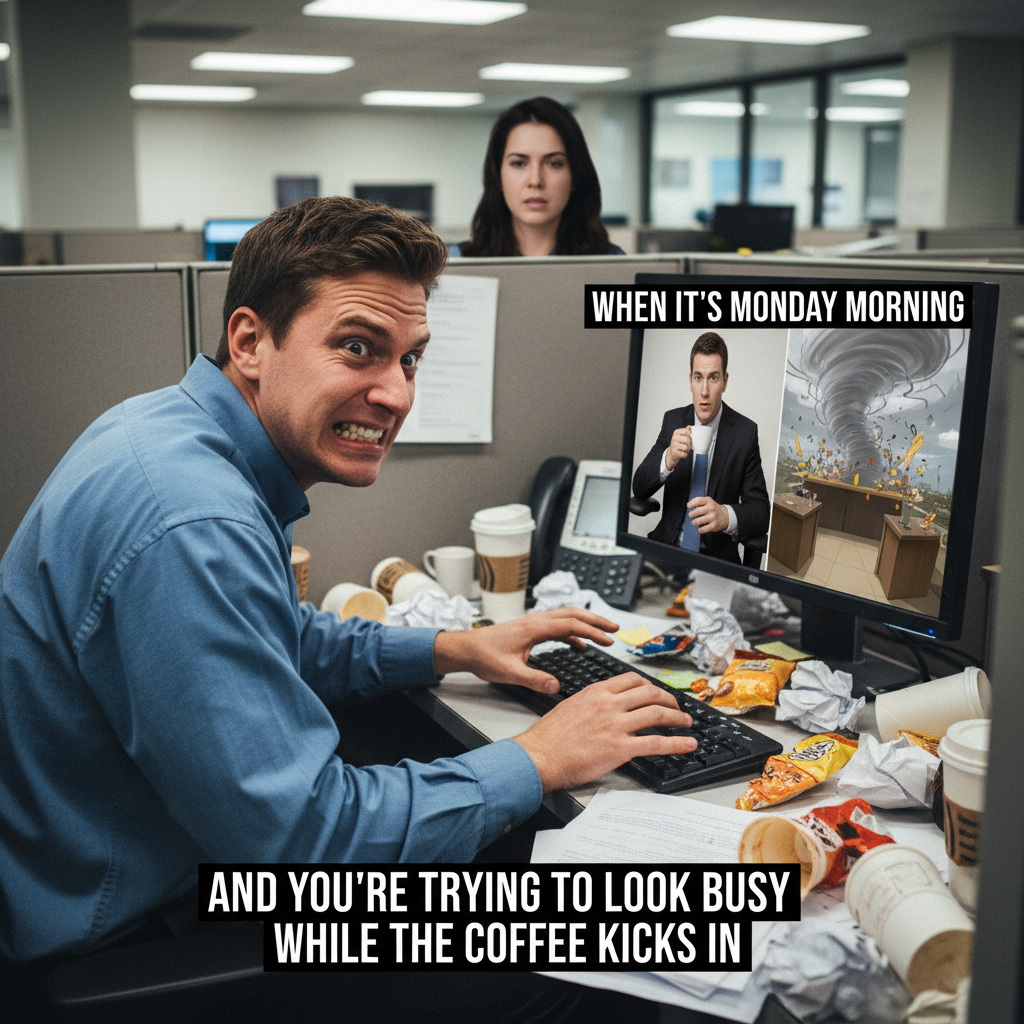 Trying to Look Busy? Monday Morning Struggles Memes