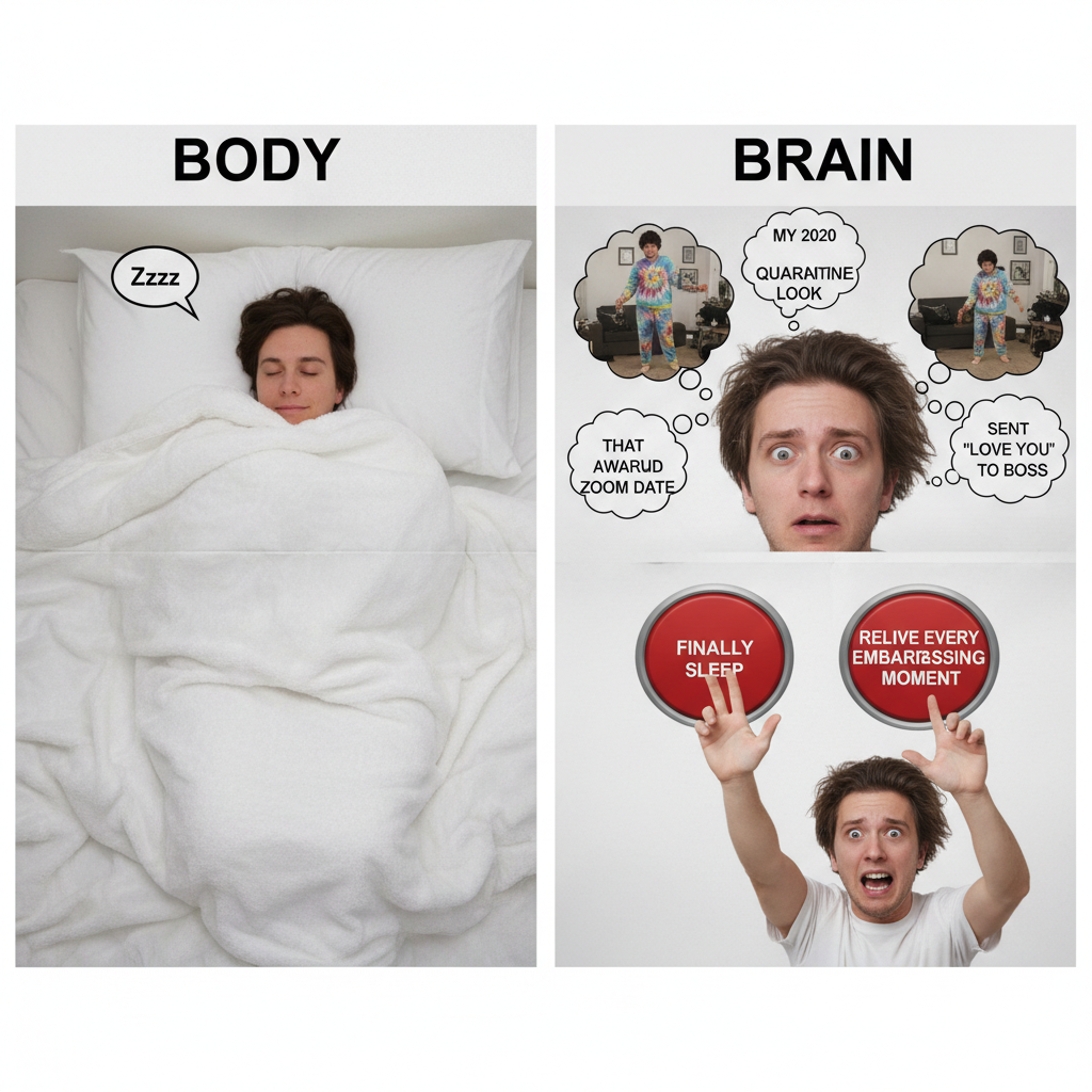 When Sleep Calls But Your Brain Can't Let Go of Embarrassment
