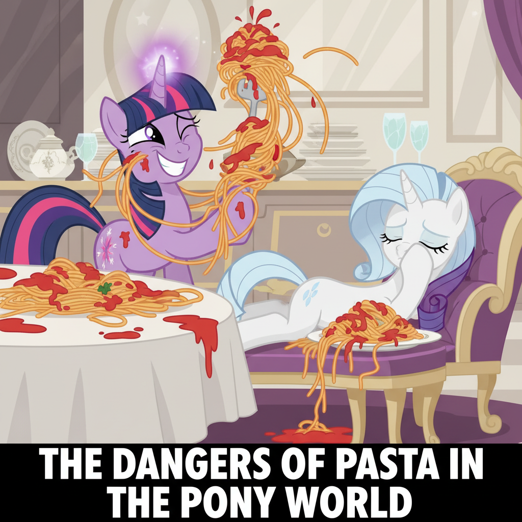 Twilight's Pasta Adventure with Rarity: A Unicorn Feast!