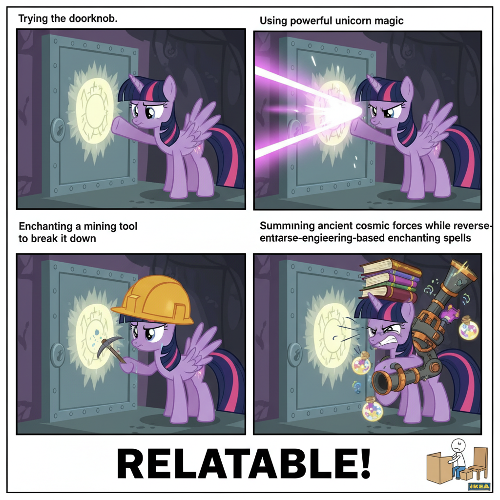 Twilight Sparkle vs. the Unopenable Door: A Magical Struggle