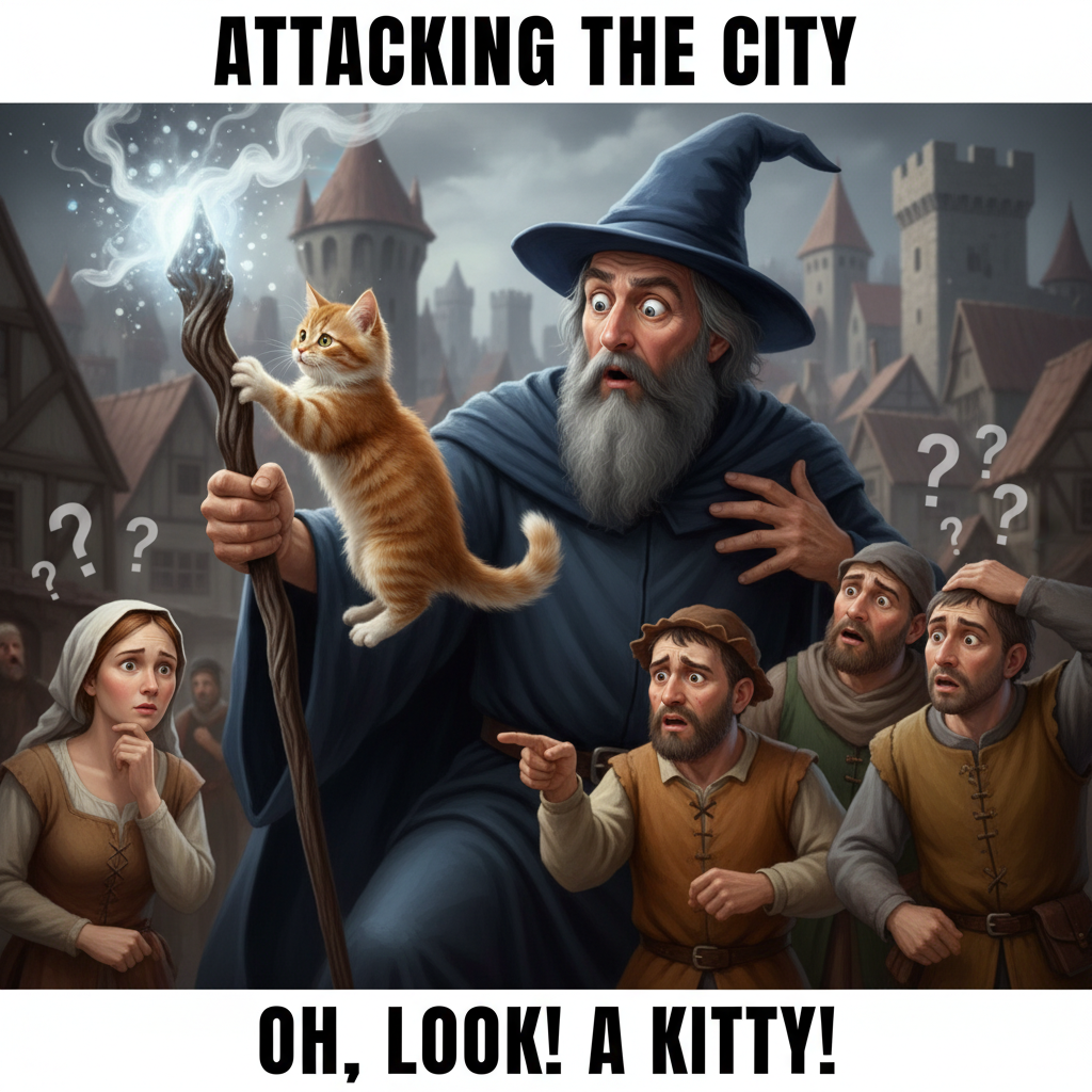 When the Wizard Decides to Show Off in Town: Meme Madness