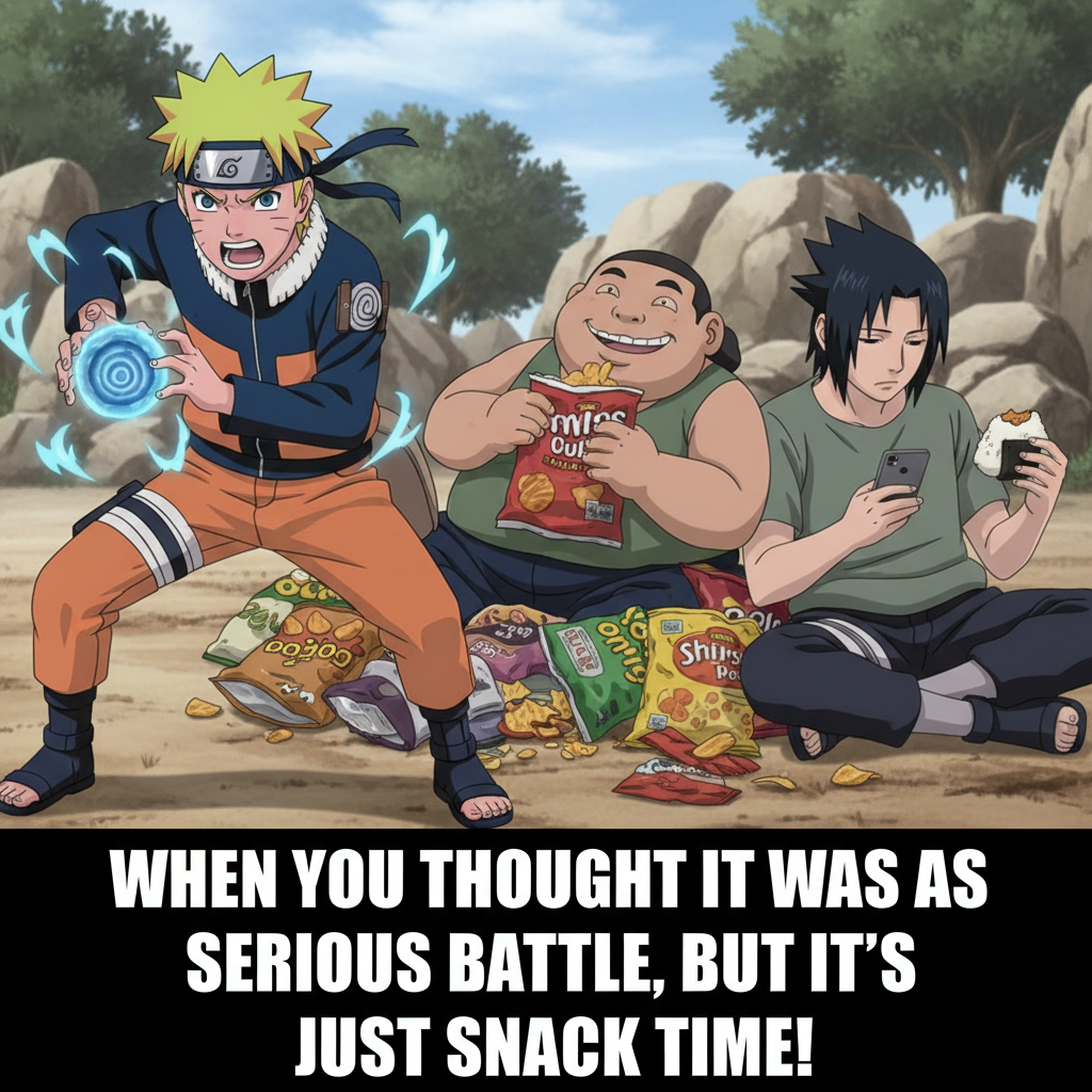 When Naruto Tries to Fight but Choji & Sasuke Are Just There