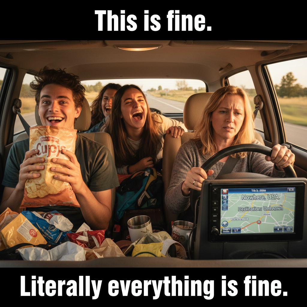 Road Trip Shenanigans: Snacks, Laughs, and High Spirits