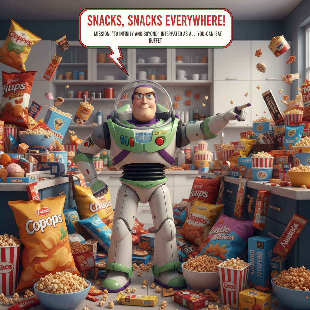 Buzz Lightyear's Hilarious Quest for Infinity & Snacks