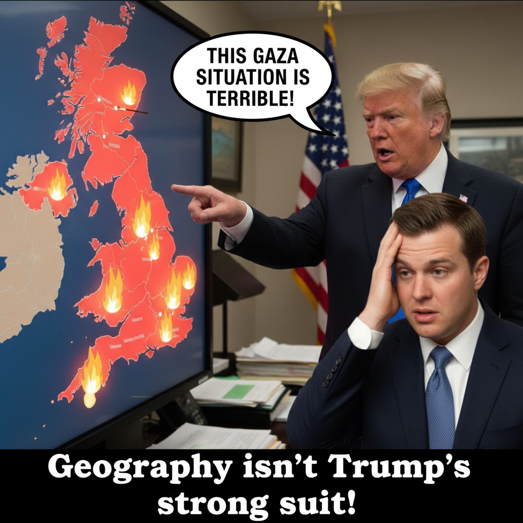 Trump Misidentifies Blazing UK as Gaza – Meme Gold!