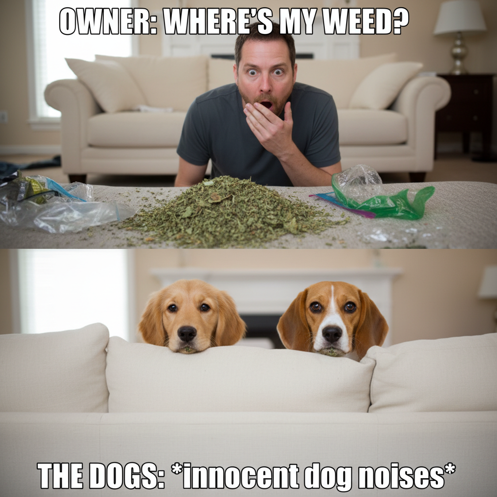 When Your Dogs Steal Your Weed Stash on a Tuesday