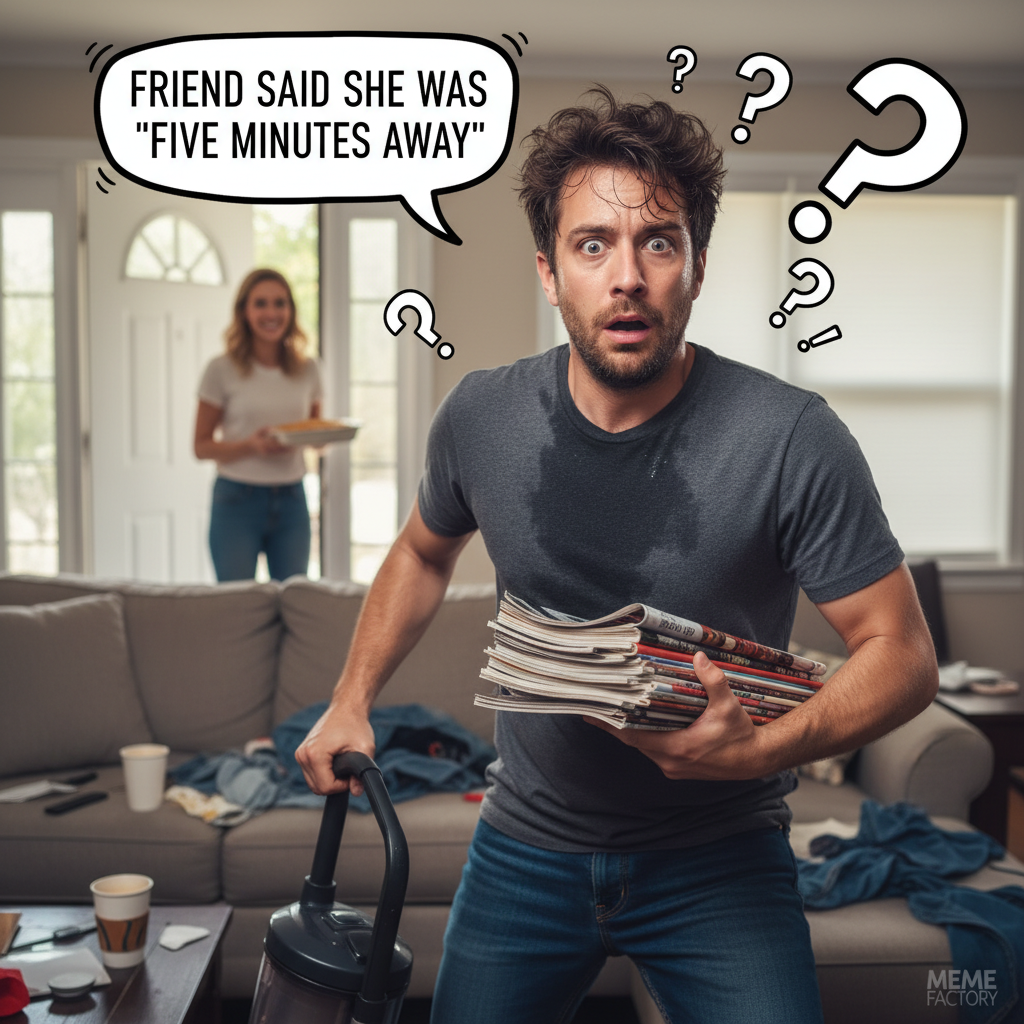 When You Realize You Forgot to Lock Down Before the Doorbell Rings!