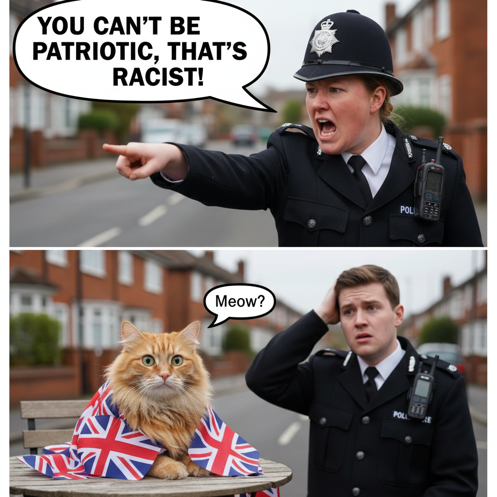 Patriotic Cat Arrested: A Humorous Take on Modern Policing