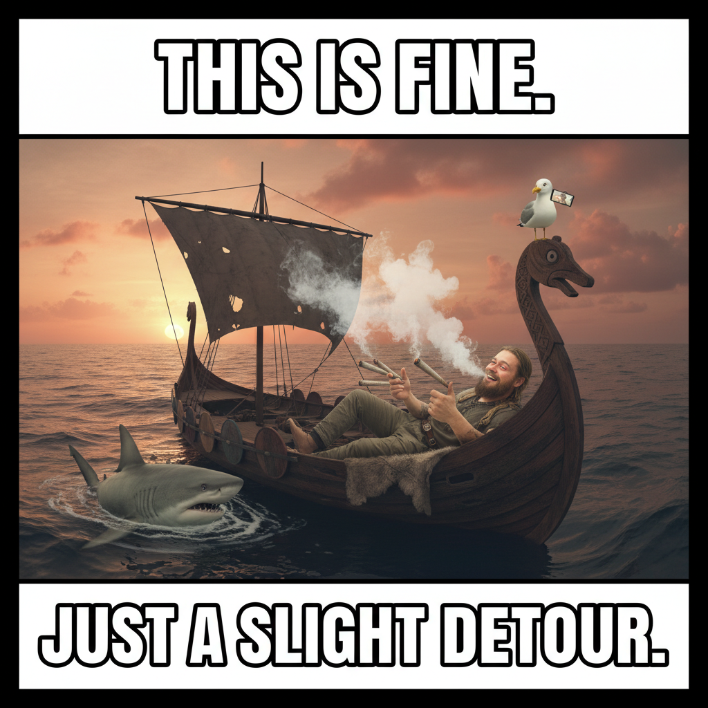 Viking Chill: When the Ship's Lost but the Crew's Relaxed
