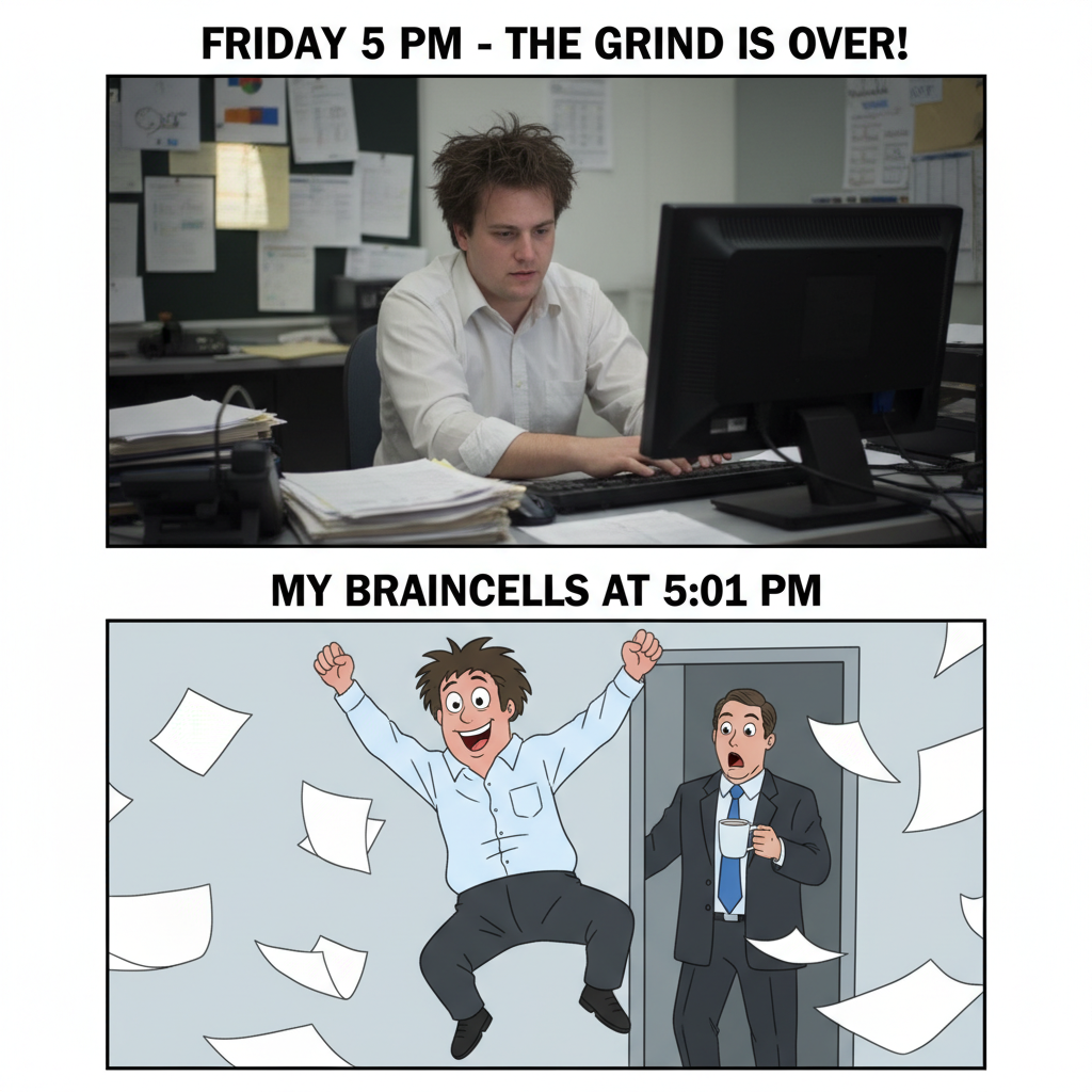The Weekend Freedom Dance: When Work Finally Ends on Friday!