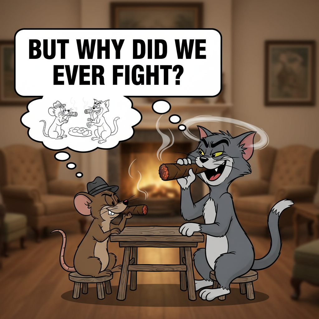 When Enemies Turn into Friends: A Hilarious Cat and Mouse Moment