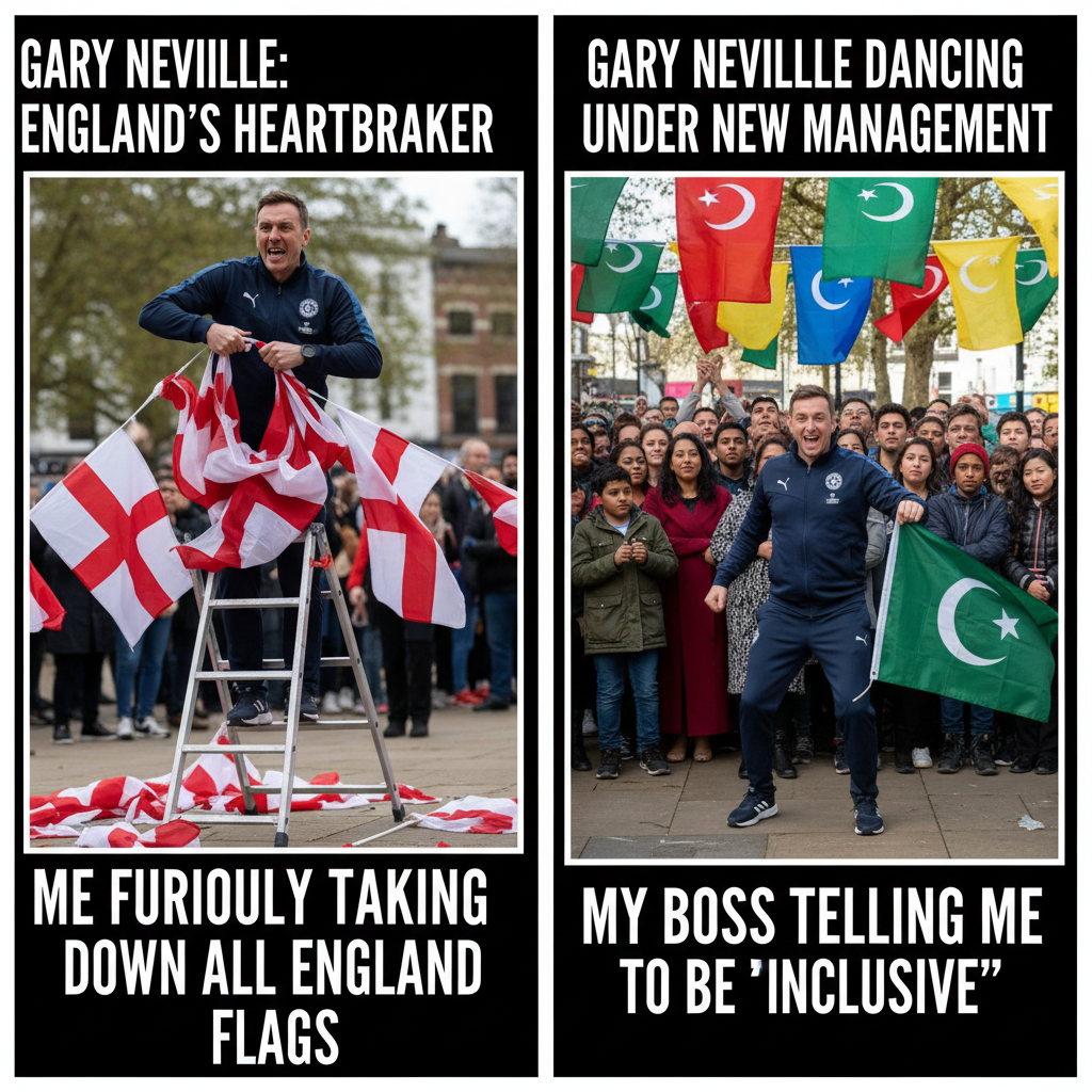 Gary Neville's Flag Fiasco: A Hilarious Meme Scenario