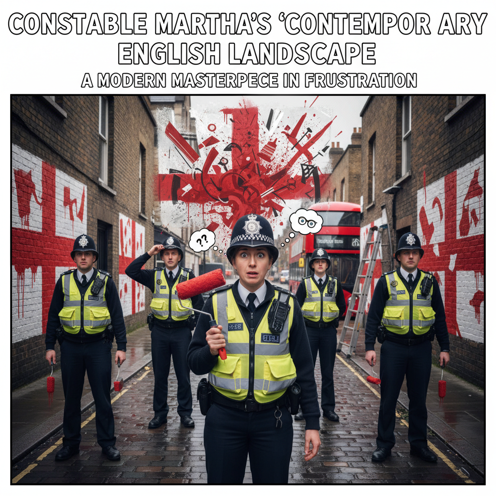 When British Police Meet England Flags: A Hilarious Twist!