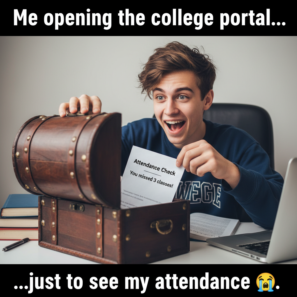 The Thrill of Checking College Attendance: A Hilarious Meme Idea
