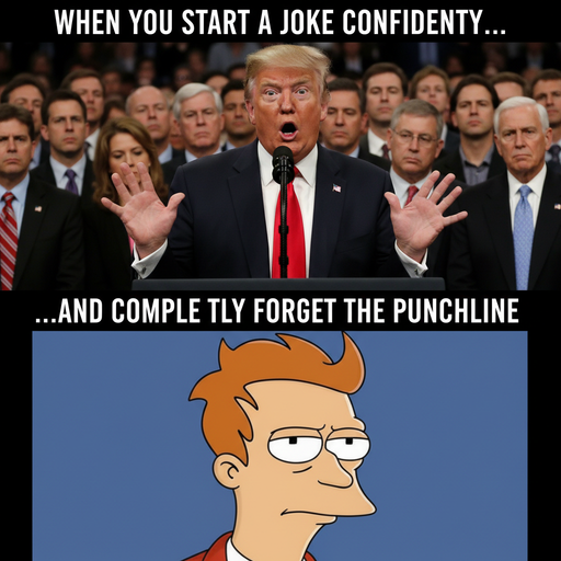 When Trump Tries to Tell a Joke and Forget the Punchline