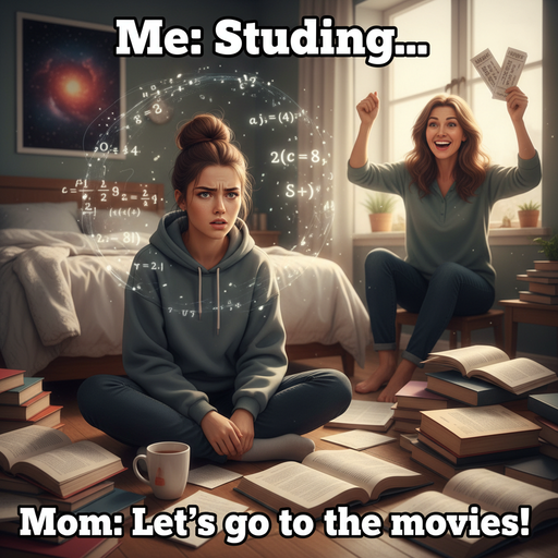 When You're Trying to Study but Mom Has Other Plans