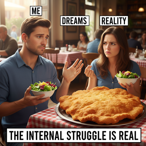 When You're Trying to Be Healthy but the Schnitzel Calls!