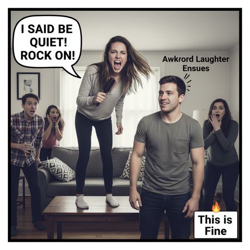 When You Try to Shush Her But She Goes Full Rockstar