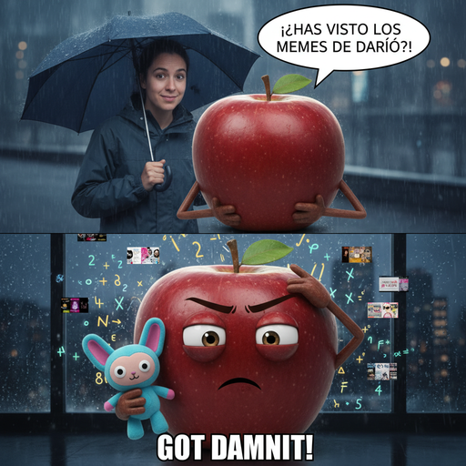 Cuando la manzana se entera de los memes de Darío