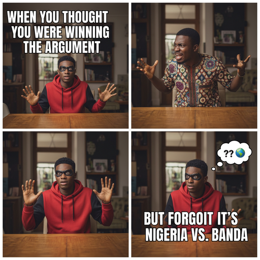 When your friend roasts you in a Nigerian debate