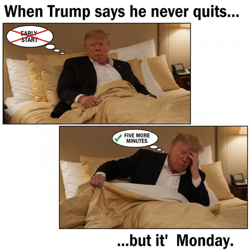 When Trump Says 'Never Quit' But It's Monday Morning