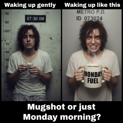 When your mugshot is just Monday's coffee hit