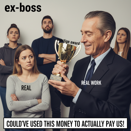 When your ex-boss buys awards instead of doing their job