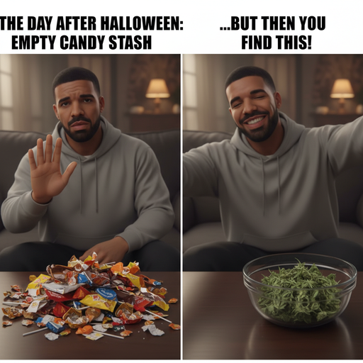 When you realize the candy's gone and it's just you and the ganja