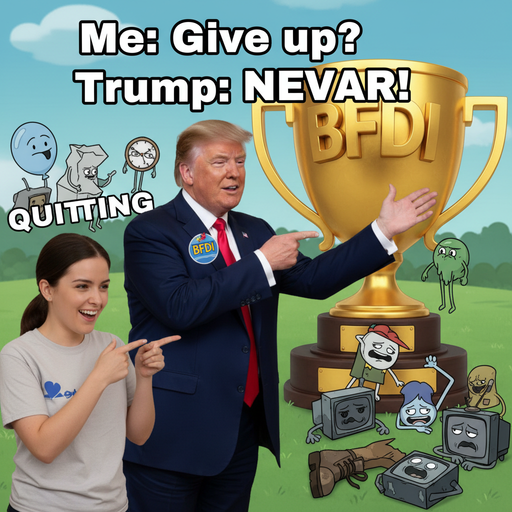 When Trump Relates to BFDI's Never Give Up Spirit