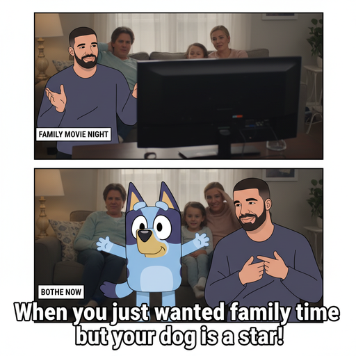 When your pet steals the spotlight during family time