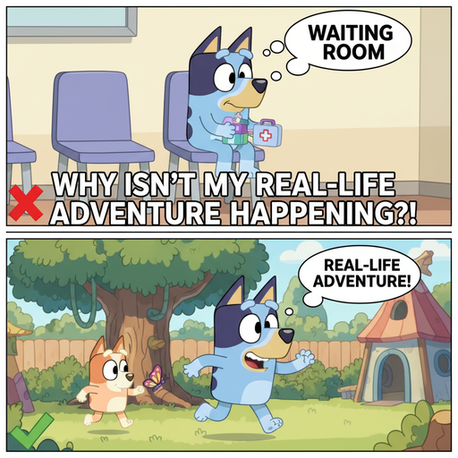 When Bluey Encounters the Doctor's Waiting Room