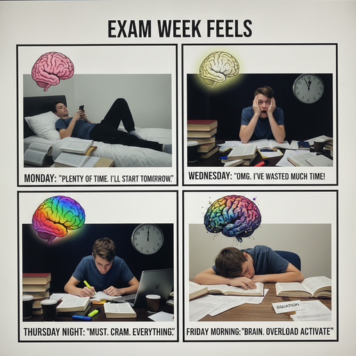 The Exam Cycle: A Student's Relatable Rollercoaster