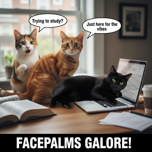 Когда три кота решают помочь с домашкой, но только играют