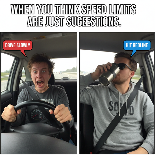 When you realize 'speeding' can mean different things!