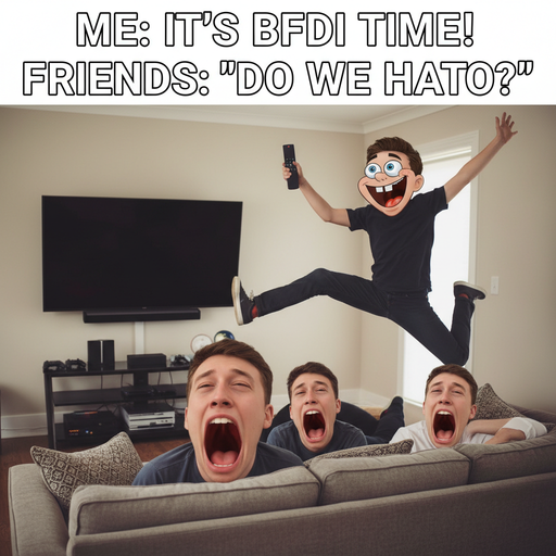 When you're too excited to watch BFDI this afternoon