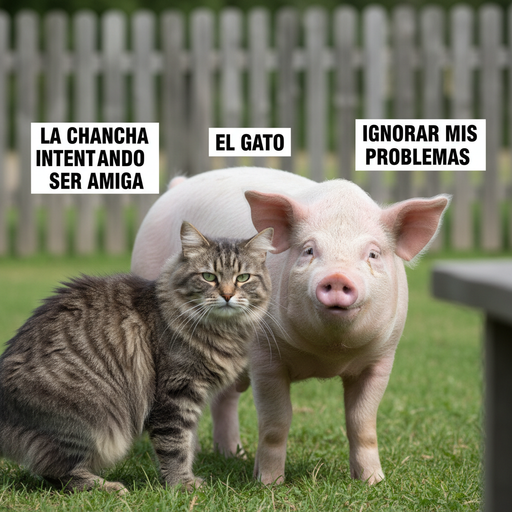 El gato que no se lleva con la chancha