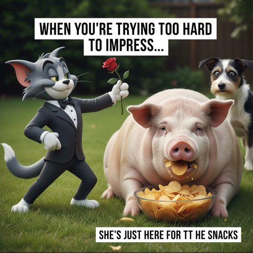 When Tom the Cat Tries to Impress the Pig