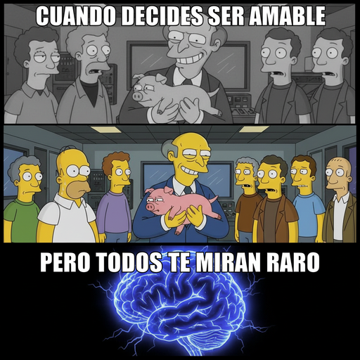 Cuando el Sr. Burns intenta ser amable con su cerdito