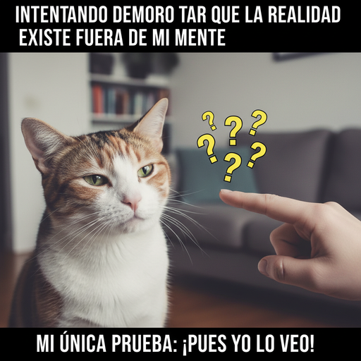 Cuando intentas probar que algo es real y solo tienes tu gato