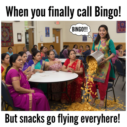 When You Get Too Competitive at Desi Bingo Night