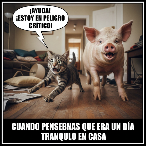 Cuando Tom intenta escapar de la chancha loca