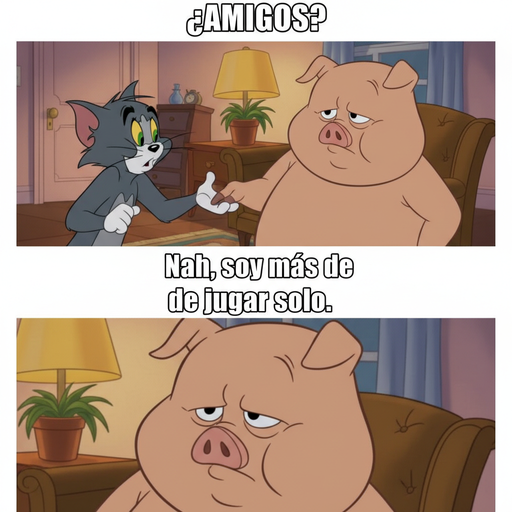 Cuando Tom el Gato intenta ser amigo de la Chancha.