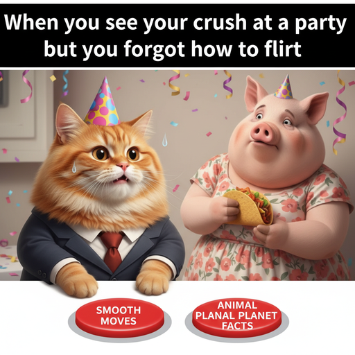 When El Gato Sees La Chancha at the Party!