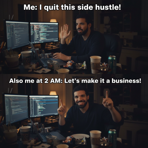 When you realize you can't quit your side hustle