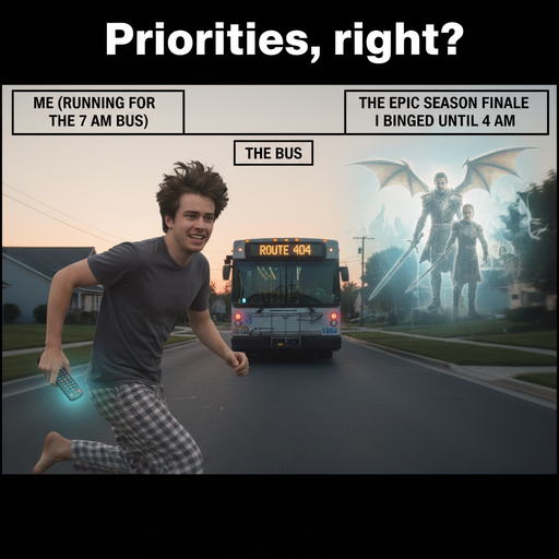 When Netflix holds you hostage, but the bus won't wait