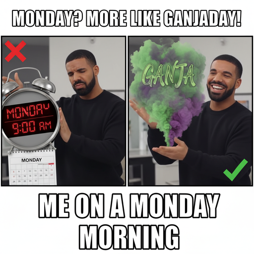 When Monday Hits And You're Still Chillin' with Ganja
